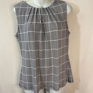 Woman’s Calvin Klein Black and White Blouse NWT